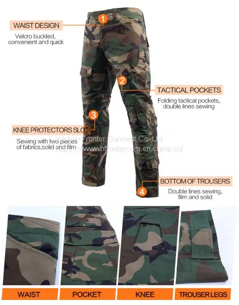 6-Colors Knitted Army Military Combat H Frog Sleeve Tactical Shirt Suit photo-3