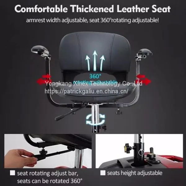 Classic 4 Wheel Electric Mobility Scooter for Seniors Battery Removable photo-3