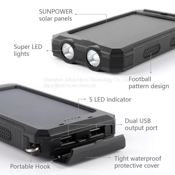 NEW Waterproof Solar Power Bank 20000mah Dual USB Li-Polymer Solar Battery Charger photo-4