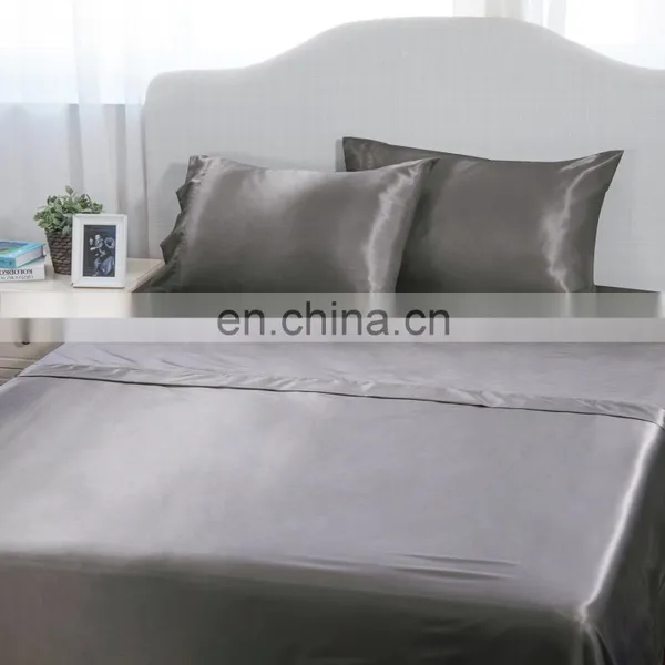 Wholesale Best Quality Gray Waterproof Material Microfiber Flat Fitted Plain Bed Sheet Set For Home photo-6