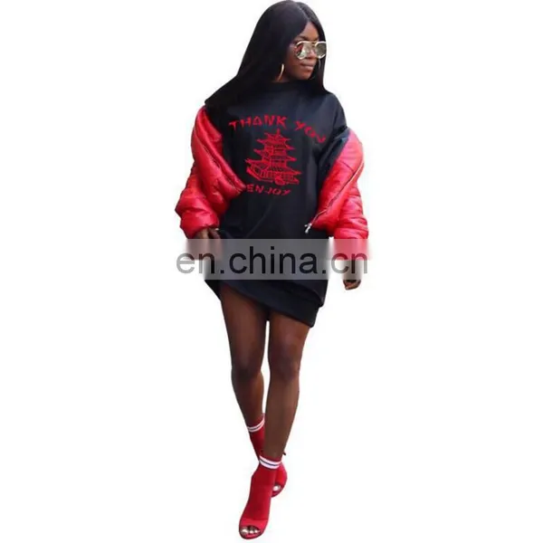 Thank You Enjoy Letter Print Sweatshirt Dress Women Casual Round Neck Long Sleeve Loose Vestidos Streetwear Workout Mini Dresses photo-5
