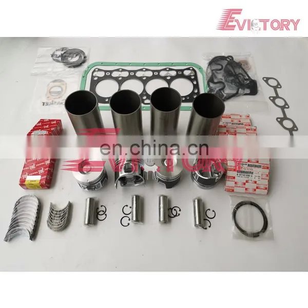 For Isuzu 4LE2 4LE2X Engine Overhaul Kit Piston + Ring Cylinder Liner Gasket Bearing