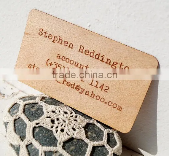 Custom Made Logo and Painted Color Wooden Business Card,wood Name Card photo-2