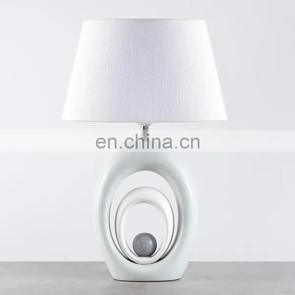 New Design Cheap Custom Logo White Ceramic Modern Table Lamp for Home Decor photo-2