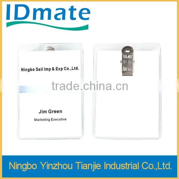 Portrait PVC Wallet With Spring Jaw Clip