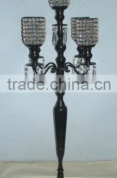 Wedding Candelabra, 9 Crystal Ball Candelabra With Hanging Crystals In Chrome Finish photo-3