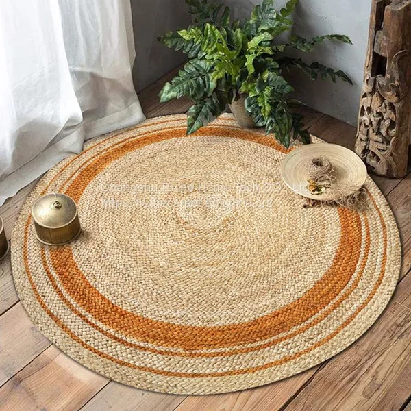 Hand Made Jute Carpet Braided Round Rug With High Quality
