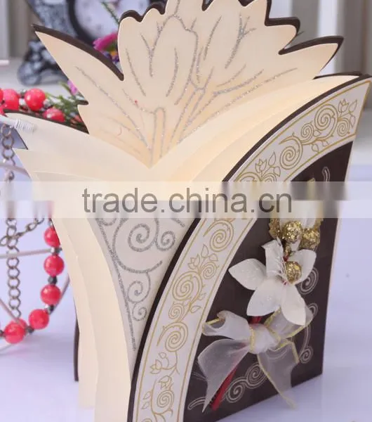 2016 Novelty Products Indian Wooden Wedding Invitation Cards With Flower photo-3