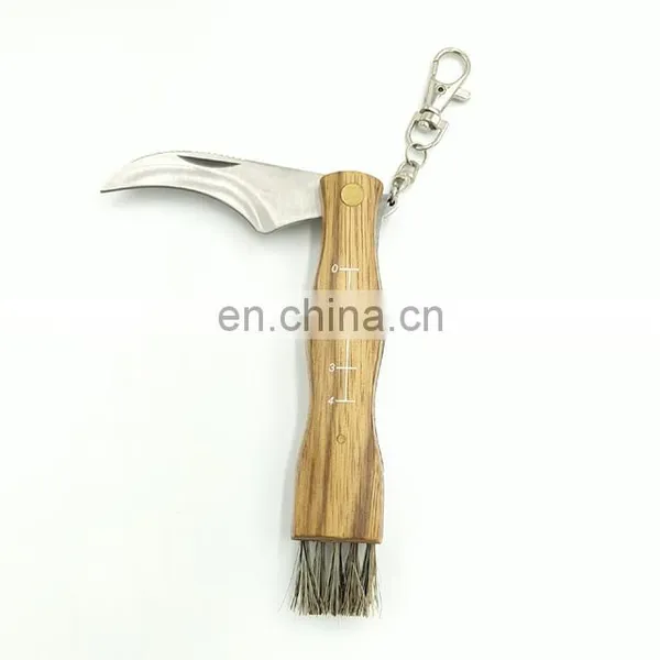 Wood Handle Stainless Steel Garden Tool Folding Mushroom Diggig Knife photo-3