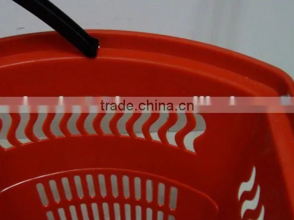Plastic Shopping Basket With Wheels Shopping Rolling Basket With Wheels photo-4
