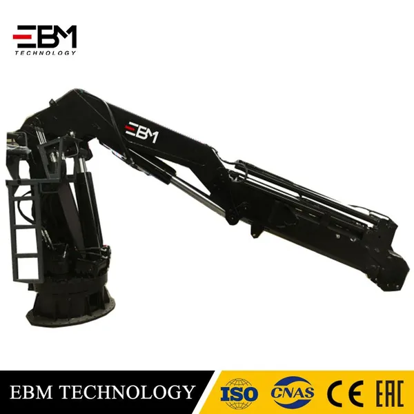 Heavy Duty Knuckle Boom Marine Deck Crane With Hydraulic Winch