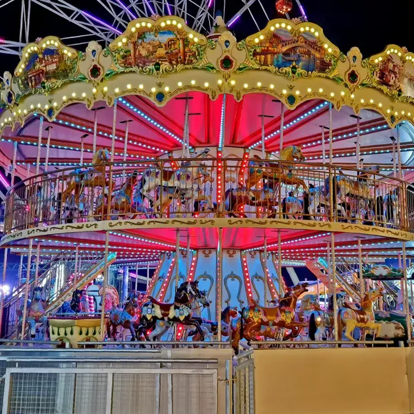 European Vintage Luxury Double Decker Carousel Fiberglass Double Layer Merry Go Round photo-3