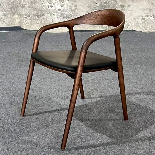 Nordic Modern Solid Wood Bar Stools Cushion LW-028S Model 1 Year Warranty for Dining Rooms Home Office Parks Bathroom Workshop photo-3