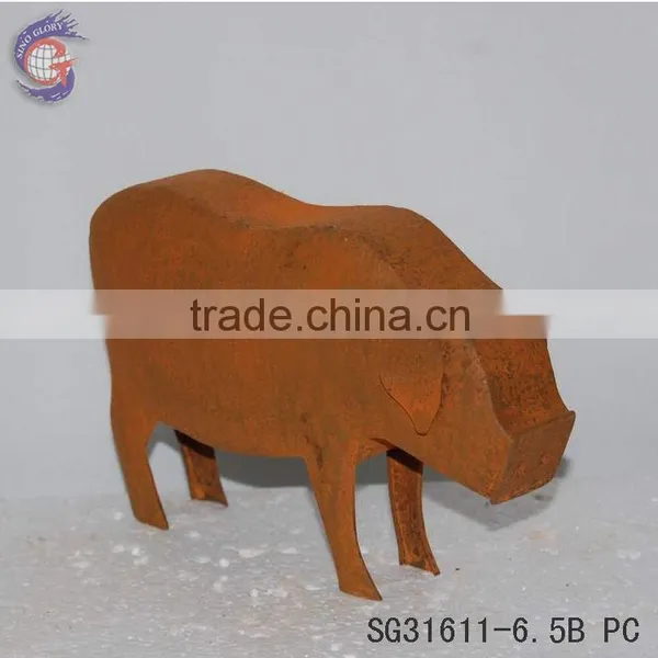 Rusted Metal Garden Decoration Animals Sheep photo-3