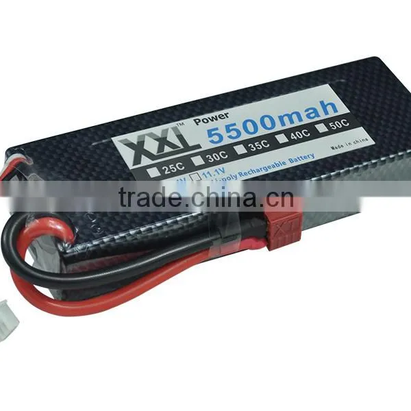 High Powe Hard Case Lipo Battery 5500mah 7.4v With Universal Plug System photo-3