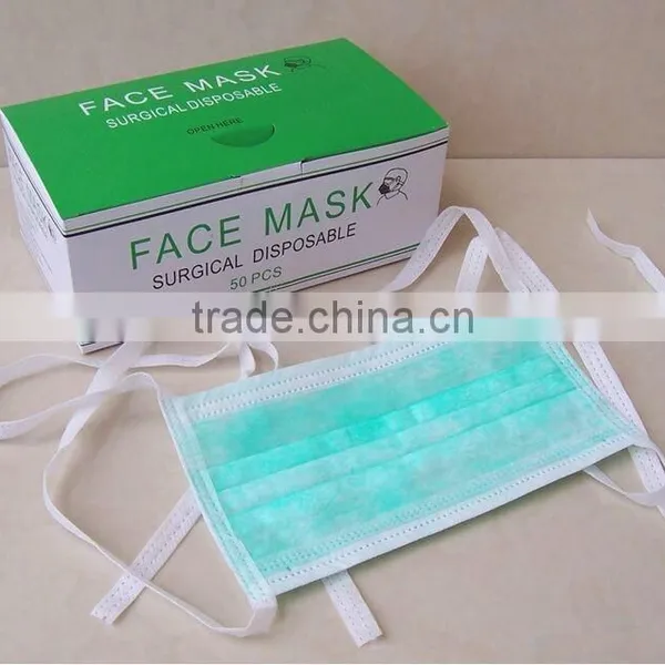 Disposable Non Woven Surgical Face Mask With Round/Flat Tie On