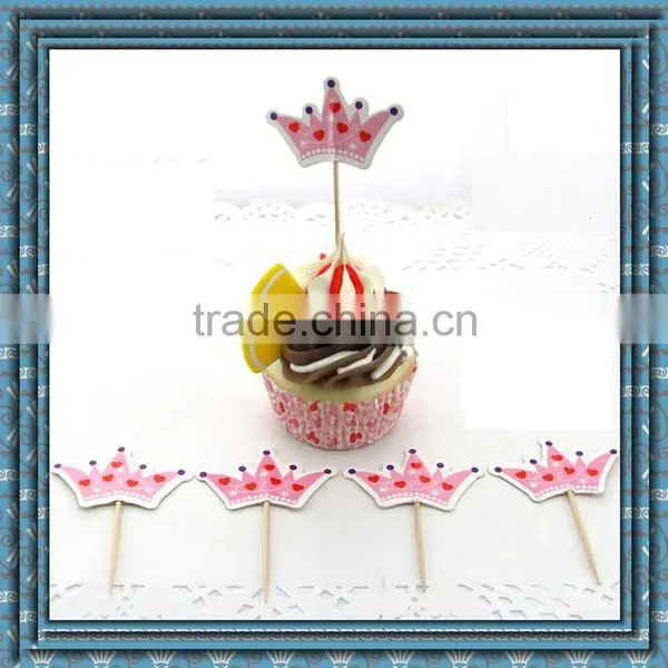 Crown cake plastic Tooth Pick