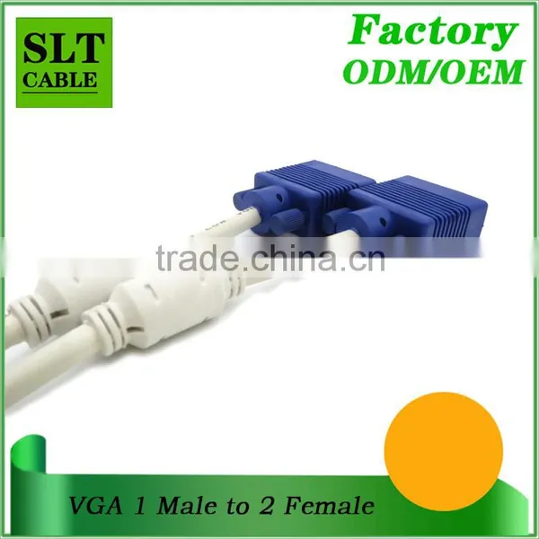 SLT DB15 Pin VGA Male to 2 VGA Female Adapter Splitter Y Cable photo-5