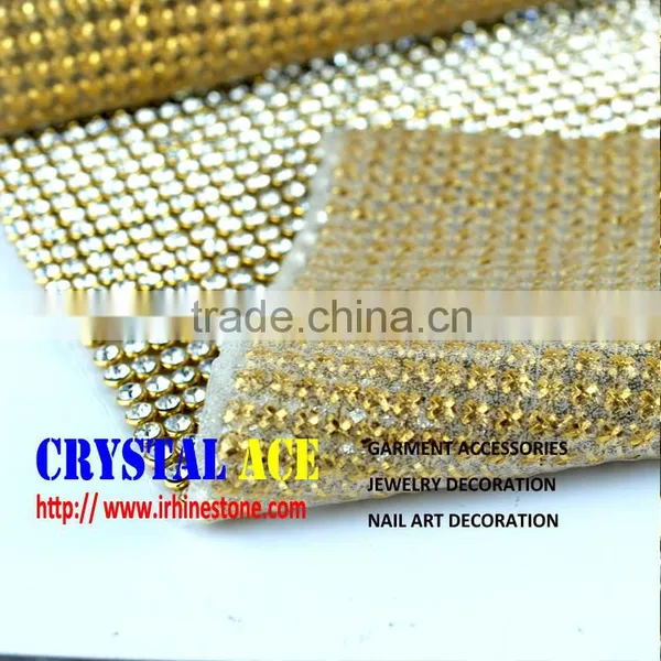 120X45cm ALUMINUM MESH RHINESTONE WITH GLUE BACK HOT FIX photo-3