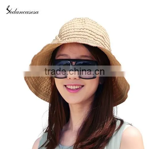 Custom Bucket Summer Polyester Hat,beach Straw Hat