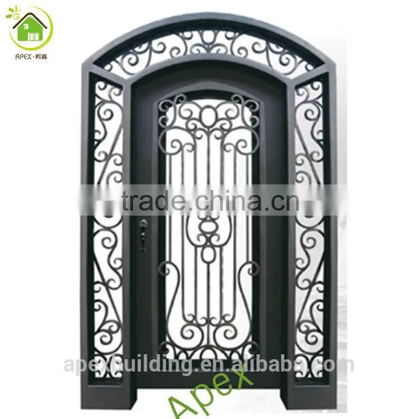 Main Entrance Door Wrought Iron Door Exterior Door With Sidelight