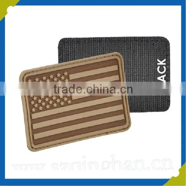 USA US FLAG ARMY MORALE FULL COLOR PVC MACHINE 3D RUBBER HOOK PATCH
