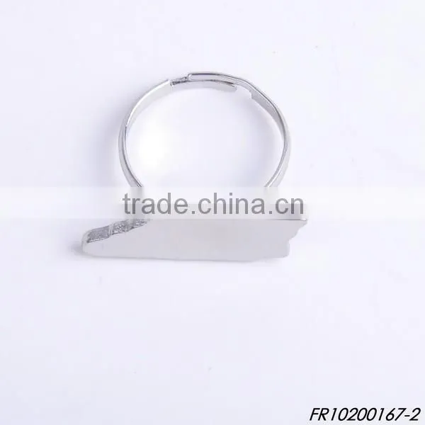 Shiny Gold and Shiny Silver Plating Adjustable Different States of Usa Map Rings photo-4