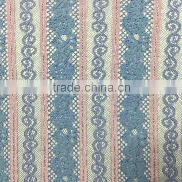 High Quality New Fashion African Blue Cord Lace Fabric for Derss photo-3