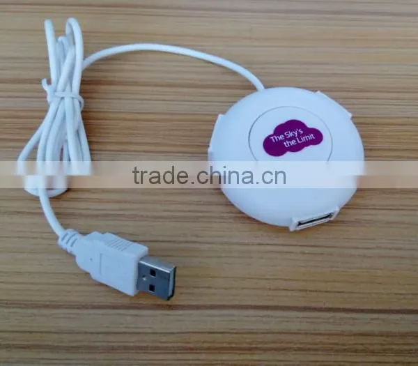 Promotional Gift Computer Round Shape 3 Port Usb Hub With Website Button photo-2