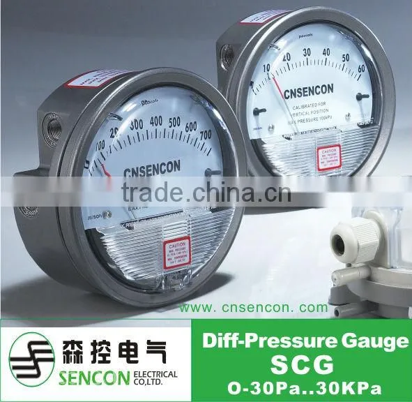 SCG High Quality Low Air Gauge, Differential Pressure Gauge ,Dwyer Differential Pressure Gauge,