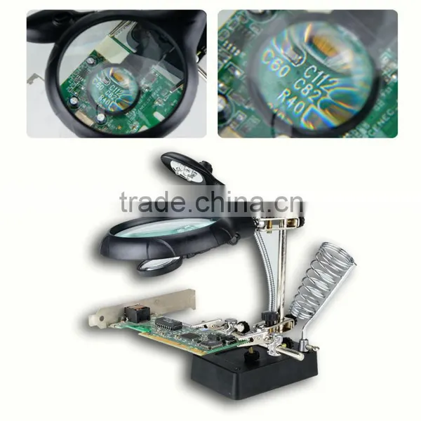 AC DC Soldering 90 34mm Stand Tool 5 LED Light Welding Magnifying Lens Magnifier photo-6