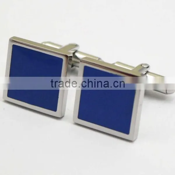 Wholesale Blue Square Shape Stainless Steel Cuff Link photo-4