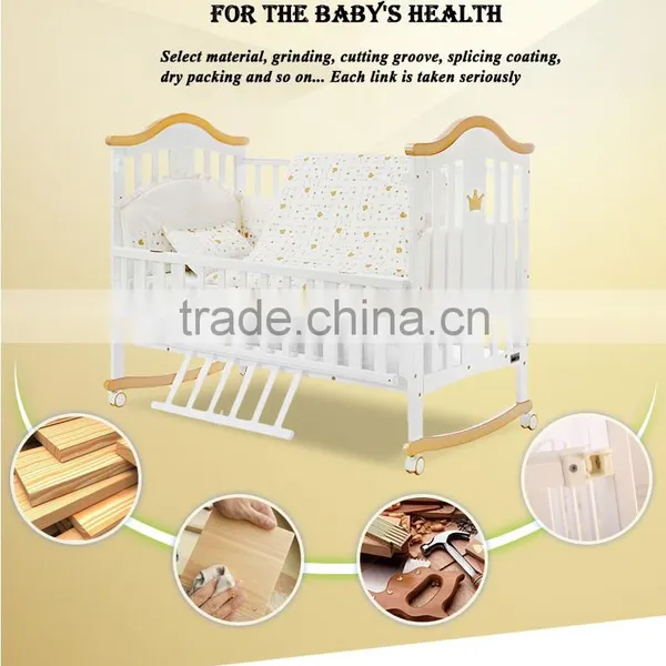 Baby Furniture Wood Children Bed Wooden Baby Cribs Pine Toddler Bed photo-2