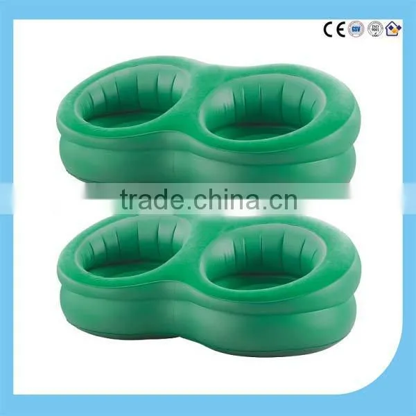 Pvc Inflatable Flocked Sofa/lovely Air Filled Flocking Sofa Chair/love Seat photo-2
