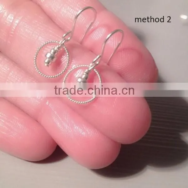 925 Sterling Silver Drop Earrings Small Dangle Earrings Minimalist Silver Earrings photo-2