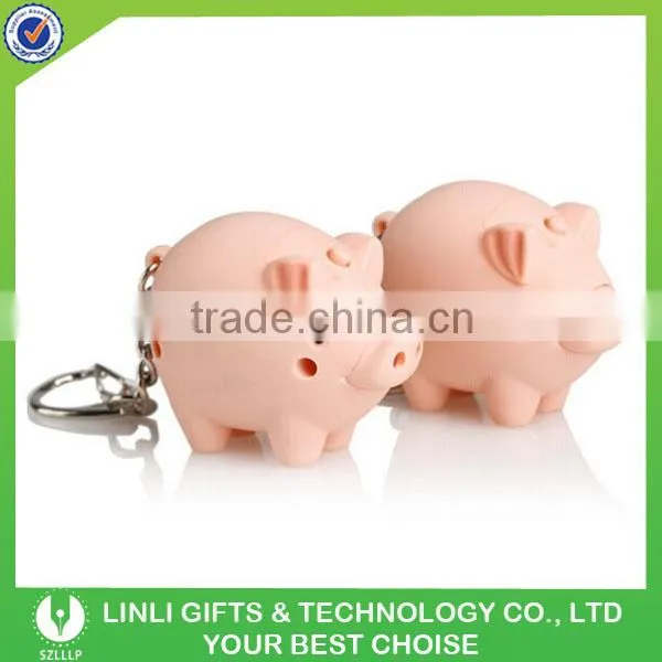 Kids Promotional Items Led Sound Little Pig Keychain,Led Pig Key Ring,Led Pig Key Chain photo-6