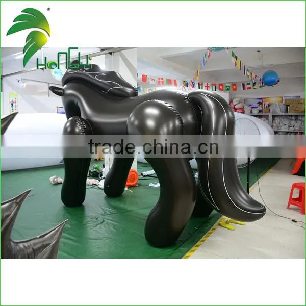 Hottest Large Funny PVC Standing Inflatable Cartoon Bounce Black Horse Toy photo-4