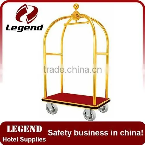High Quality Portable Titanium Gold Plated Baggage Trolley photo-6