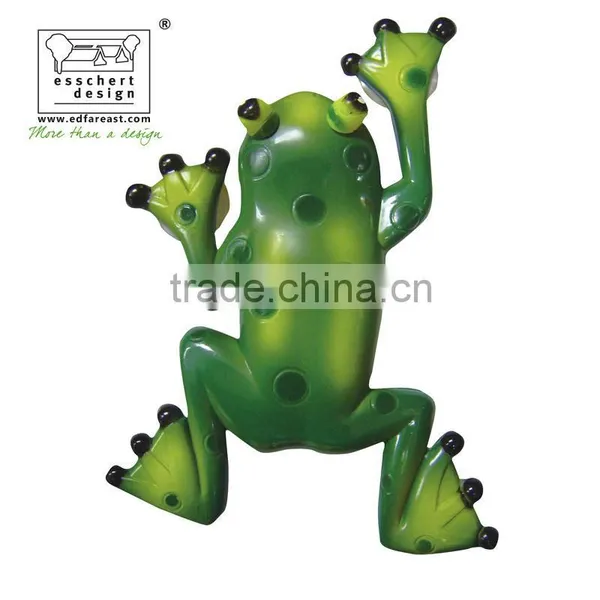 Designed Hand Painted Frog Shape Plastic Window Thermometer photo-3