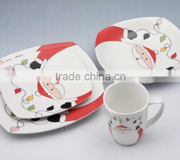 16 Pcs Ceramic Square Dinner Set,tony Round Porcelain Dinnerware Set photo-2