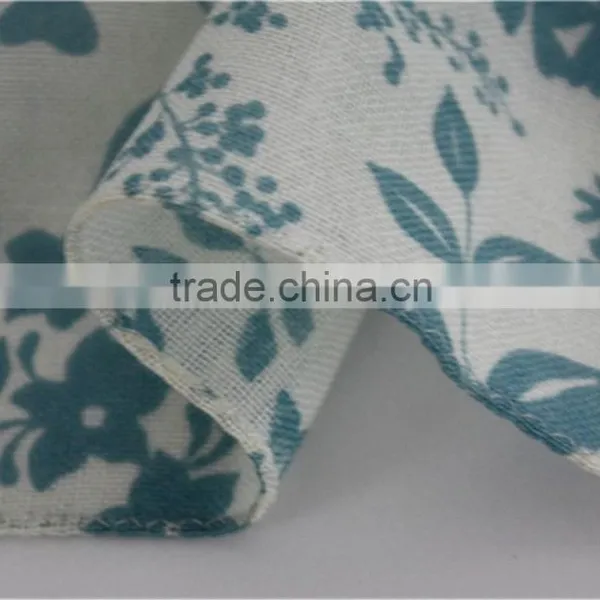Green Floral Printed Light Wool Scarf With Fringe photo-5