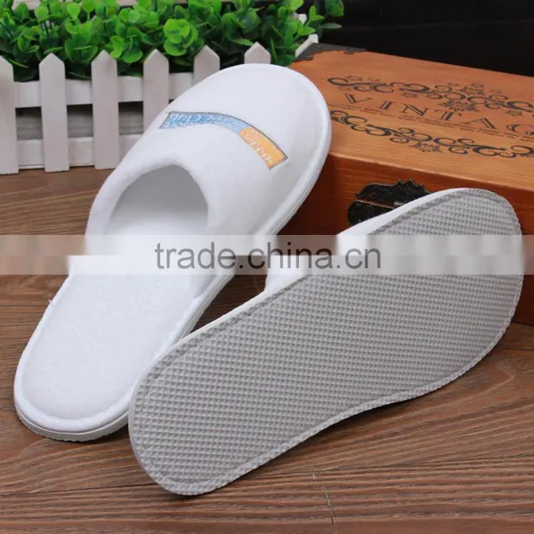 Custom White Color Disposable Terry Washable Hotel Slipper photo-2