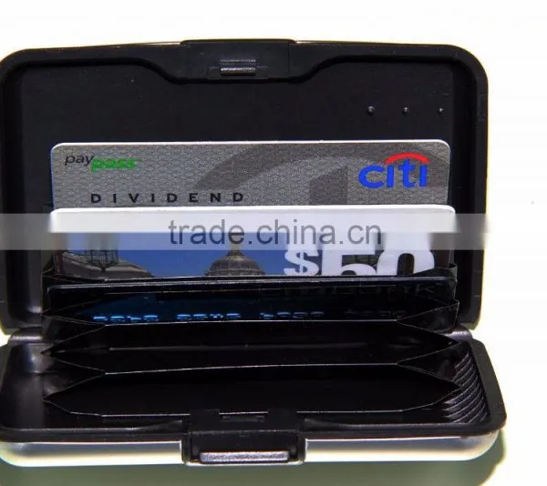 Luckiplus Inventory RFID Blocking Aluminum Credit Card Holder for Men & Women, Cool Slim Metal Busin Black photo-5