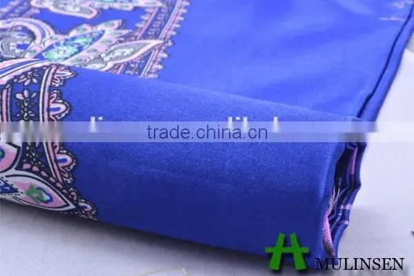 Mulinsen Textile 2015 Fashion Pattern 100% Polyester Printed Silk Satin Fabric photo-2
