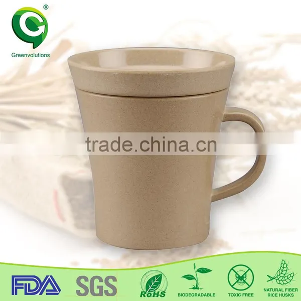 Eco Firendly Rice Husk Organic Customized Coffee Travel Cup With Lid Kid Cup / Mug photo-2