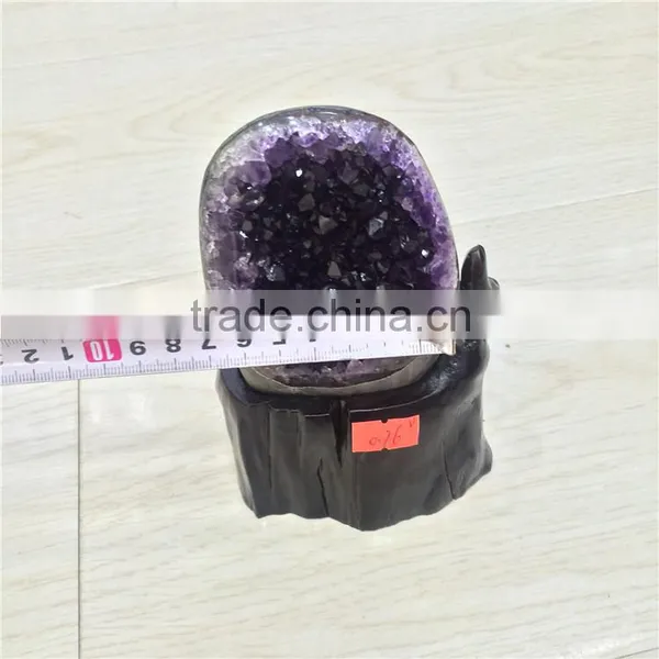 Natural Rock Amethyst Uruguay Small Geode Cluster Crystal Ornaments For Sale photo-3
