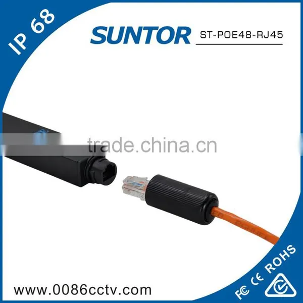 Waterproof IEEE802.3af 12W Ethernet POE Splitter Cable Input 48V To 12V Output photo-2