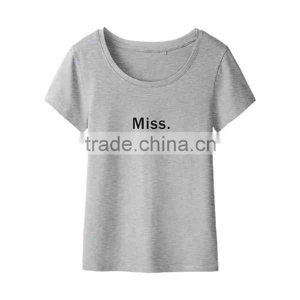 Fashion Short Sleeve O-neck Collar Full-size Fancy Printing Bamboo Fiber Women T-shirt photo-6