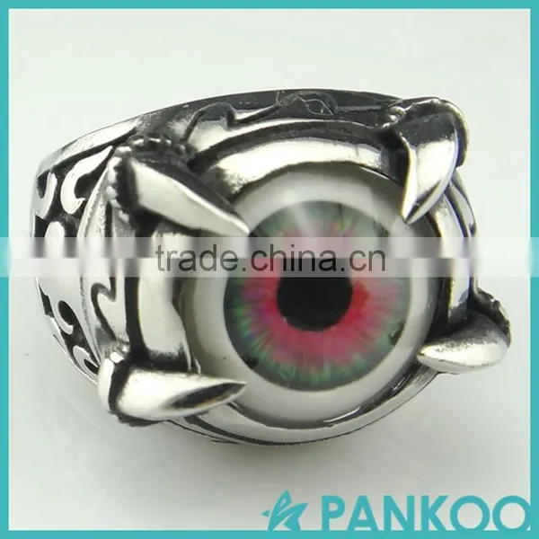 Wholesale Fashion Eyes Serise of Silver and Titanium and Alloy Classic Retro Punk Ring