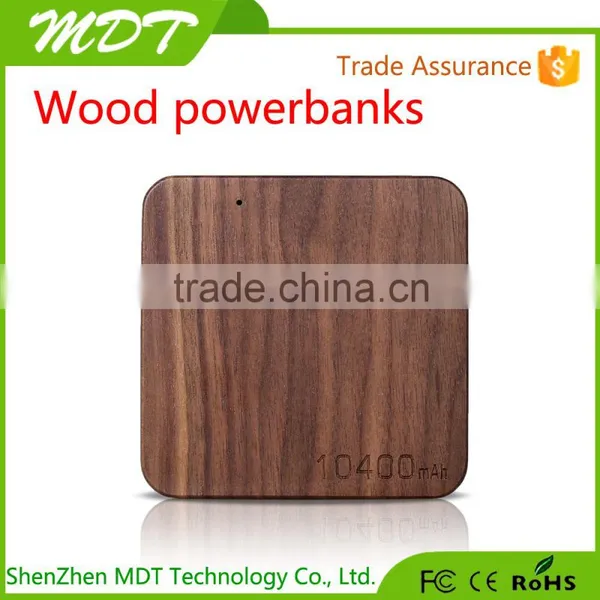 Popular Power Bank in Wooden Phon Charger 10400mah for Iphone6s